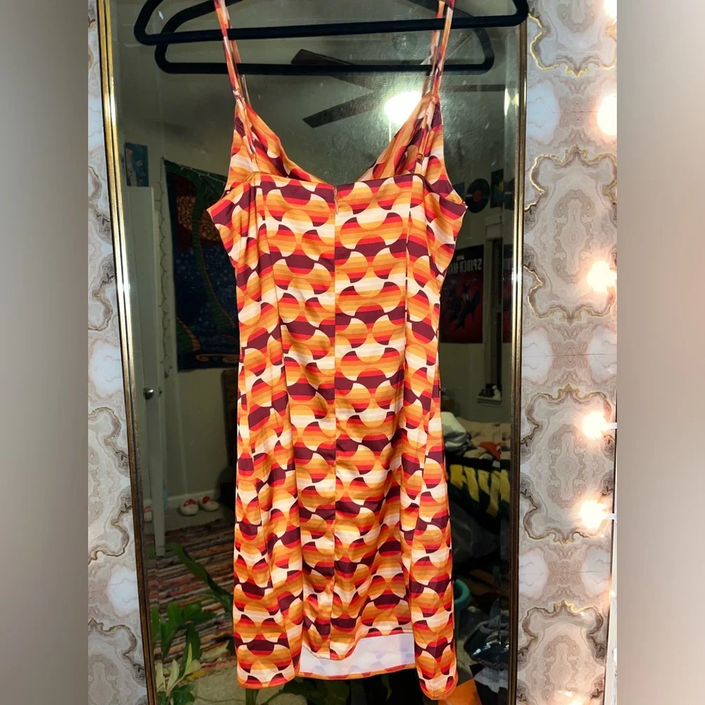 Orange Retro Cowl Neck Dress Urban Outfitters - Picture 5 of 5